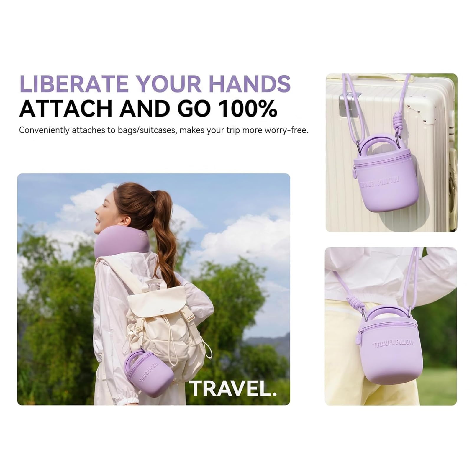 Almohada De Viaje para El Cuello, Portátil Dormir En Avión | Espuma viscoelástica de alta calidad, diseño ergonómico, soporte de 360°, laterales asimétricos, para avión, coche y oficina