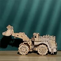 Vista 2 de bennama Rompecabezas de madera 3D Bulldozer, kit de modelo, rompecabezas y rompecabezas para Navidadcumpleaños, regalos para adultos y adolescentes