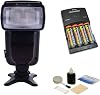 Canon EOS 50D Bounce, Zoom & Swivel Head Flash High Powered AC Rapid Charger With 4AA 2900 Mah Batteries Nwv Direct 5 Piece Cleaning Kit