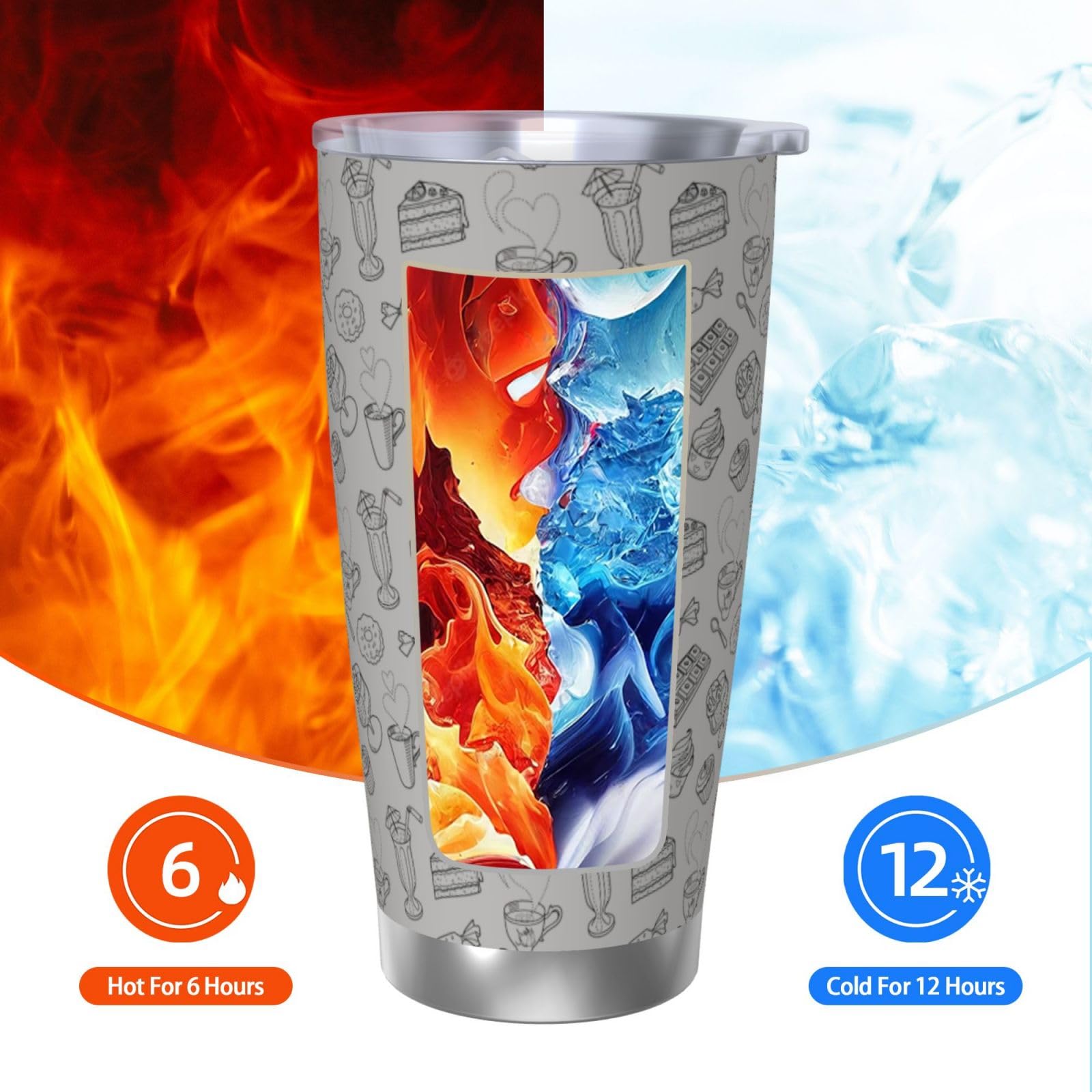 Czarna popołudniowa herbata z nadrukiem 590 ml kubek samochodowy izolowany kubek do kawy