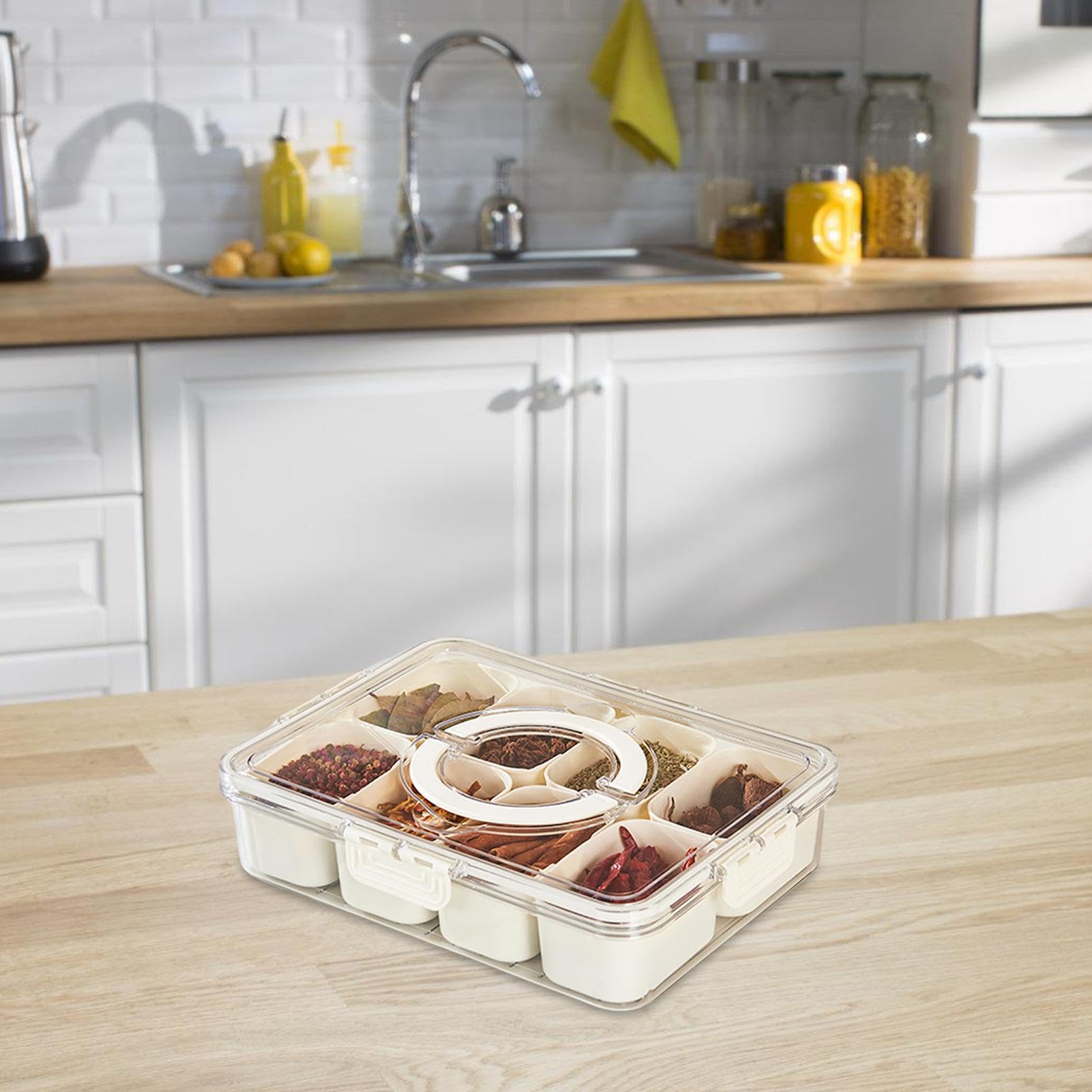 Confezione Da 2 Vassoi Portatili Con Coperchio E Manico - Contenitori Per Snack, Salumi E Dolci, Con Scomparti, Ideali Per Picnic E Feste