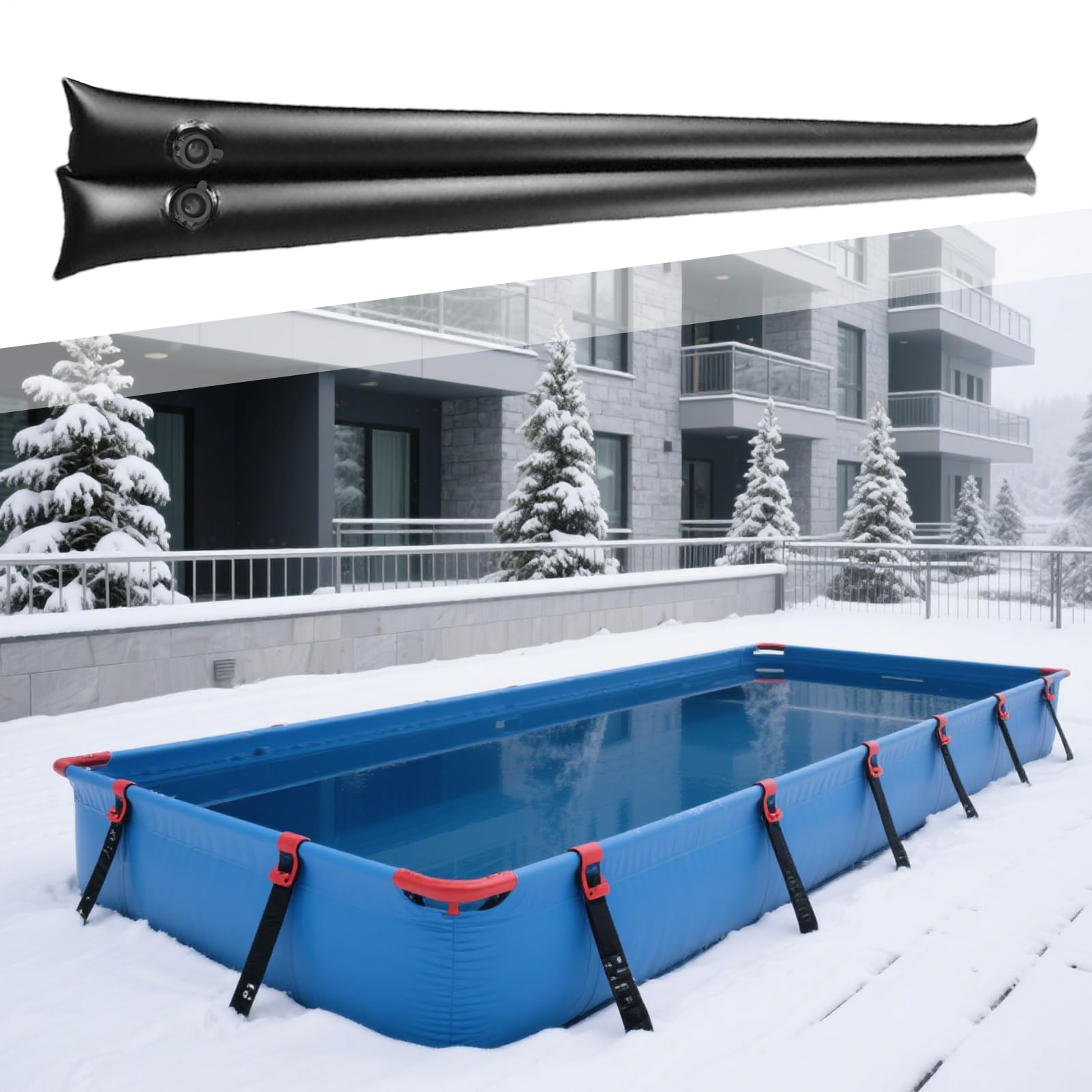 Poolabdeckungstasche, robuste Wasserschläuche für verdicktes Material, Winterschutzbeutel mit starker Dichtung, Outdoor-Abdeckgewichte für Gartenlagerung, Sturmflutung, Hinterhof, 240 cm
