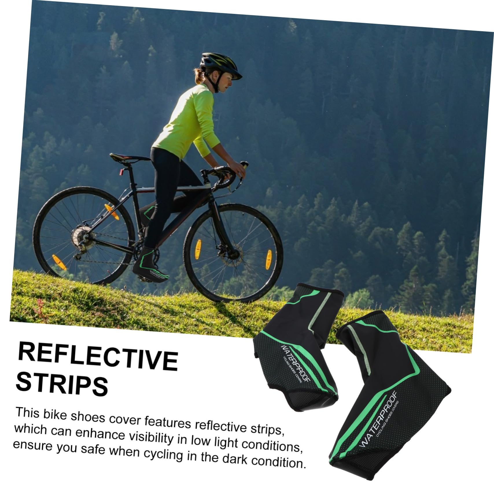 Cubrezapatos Ciclismo Impermeables Unisex con Protección contra Viento Forro Térmico Grueso para Invierno Ajustables Reflectantes para Seguridad Nocturna