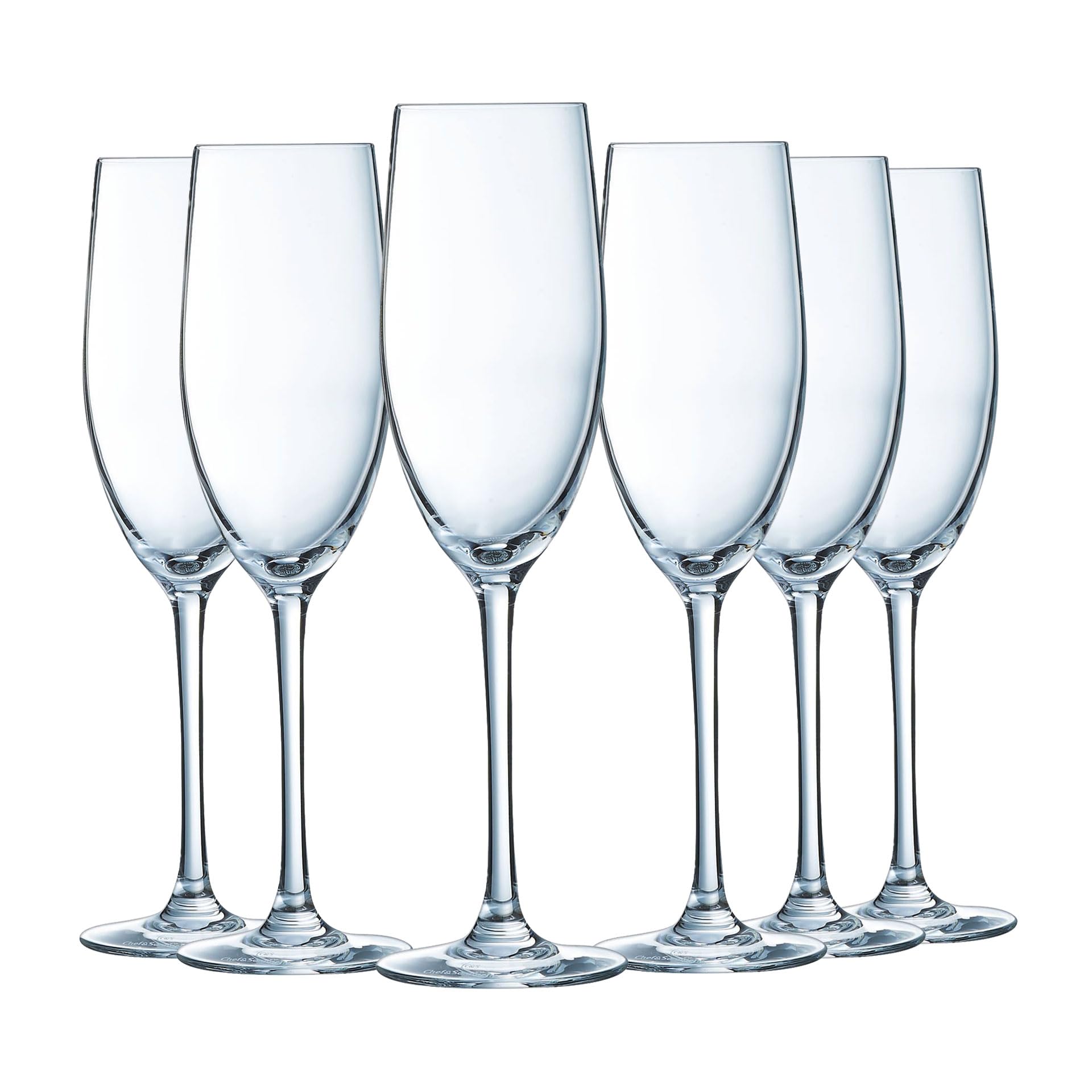 6 flûtes à champagne 24cl Luminarc Menades en verre transparent fabriqué en France
