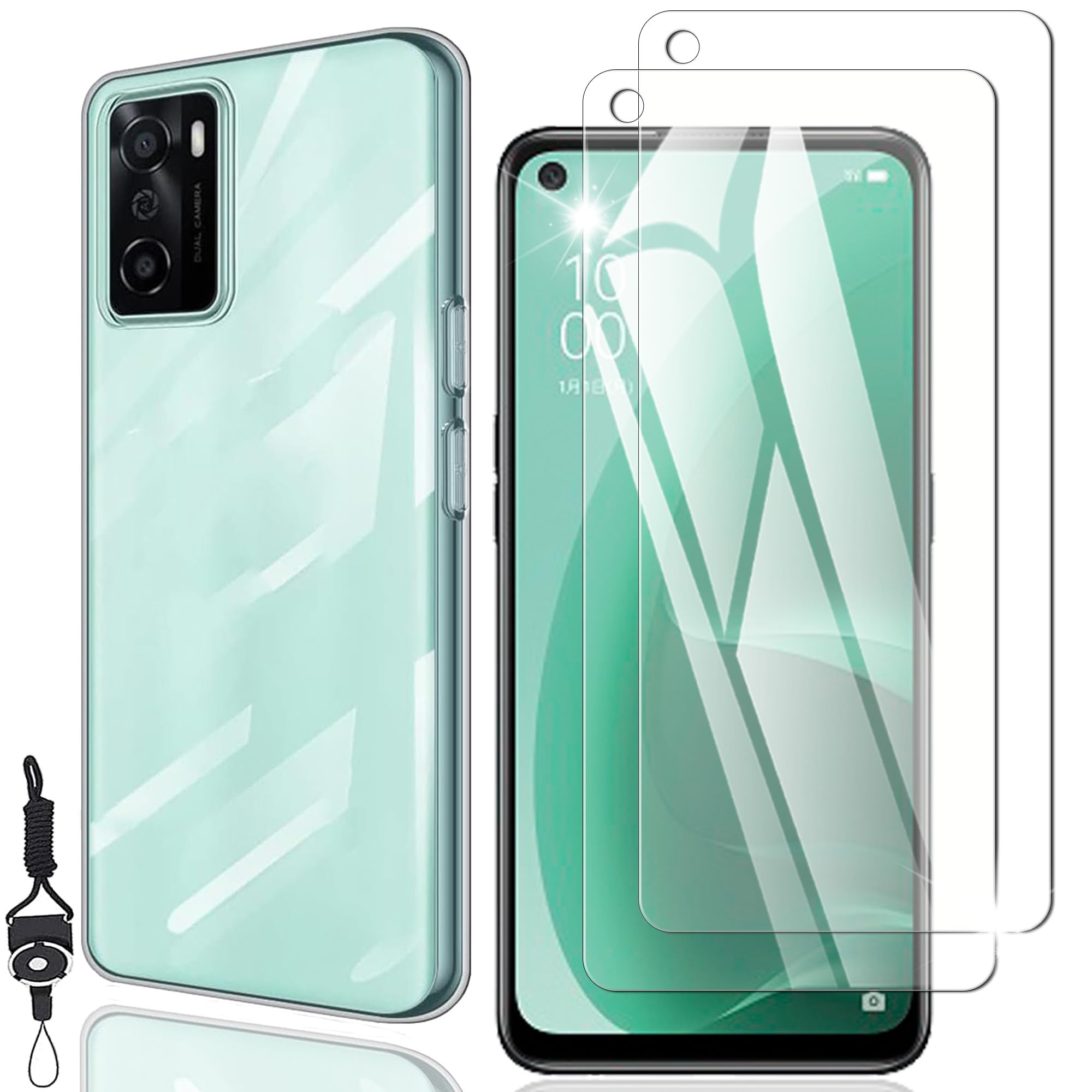 Amazon | Nutmeg OPPO A55s 5G ガラスフィルム（2枚）+ OPPO A55s 5G
