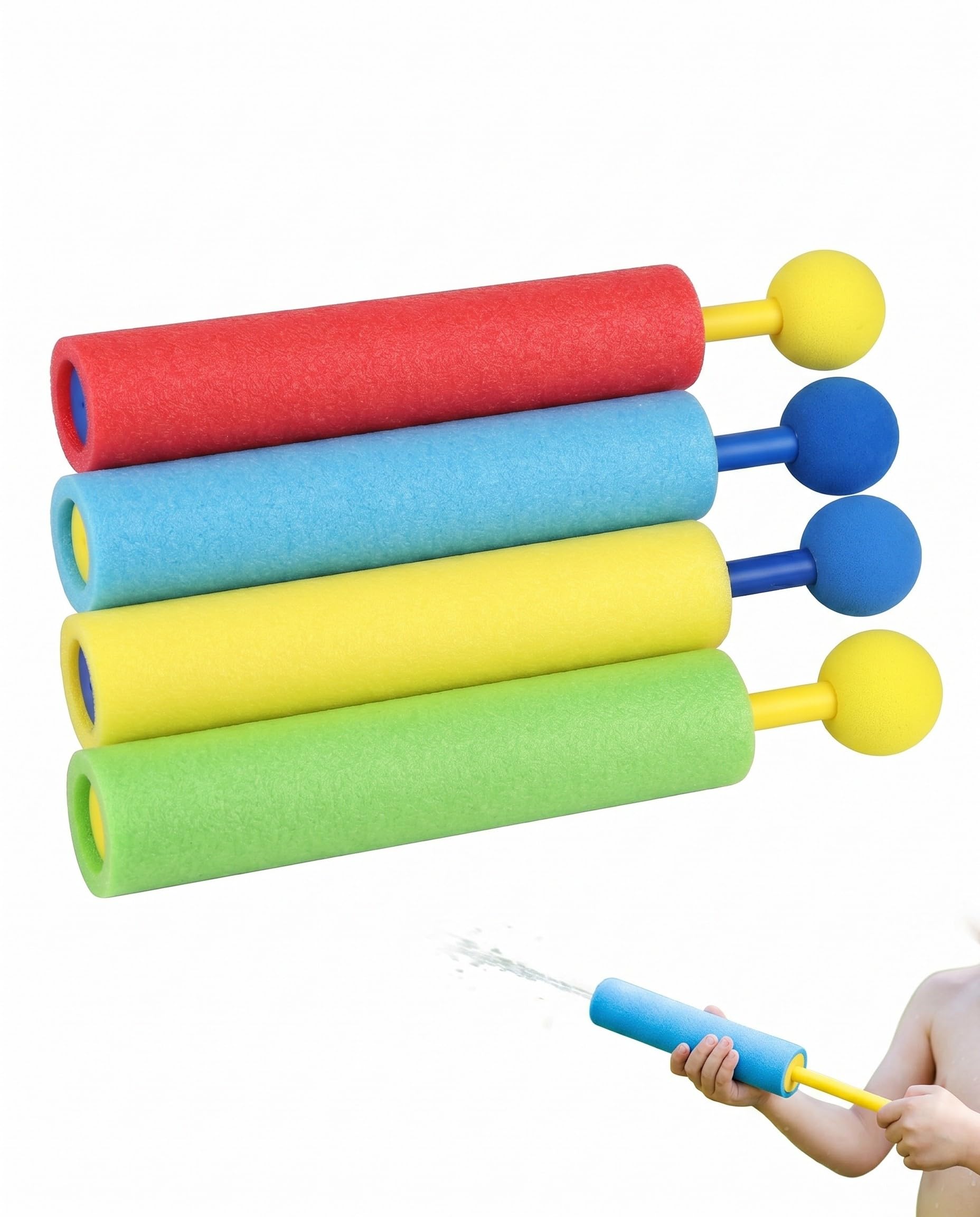Pistolets à Eau en Mousse pour Enfants - JOULLI - Lot de 12 - Bleu