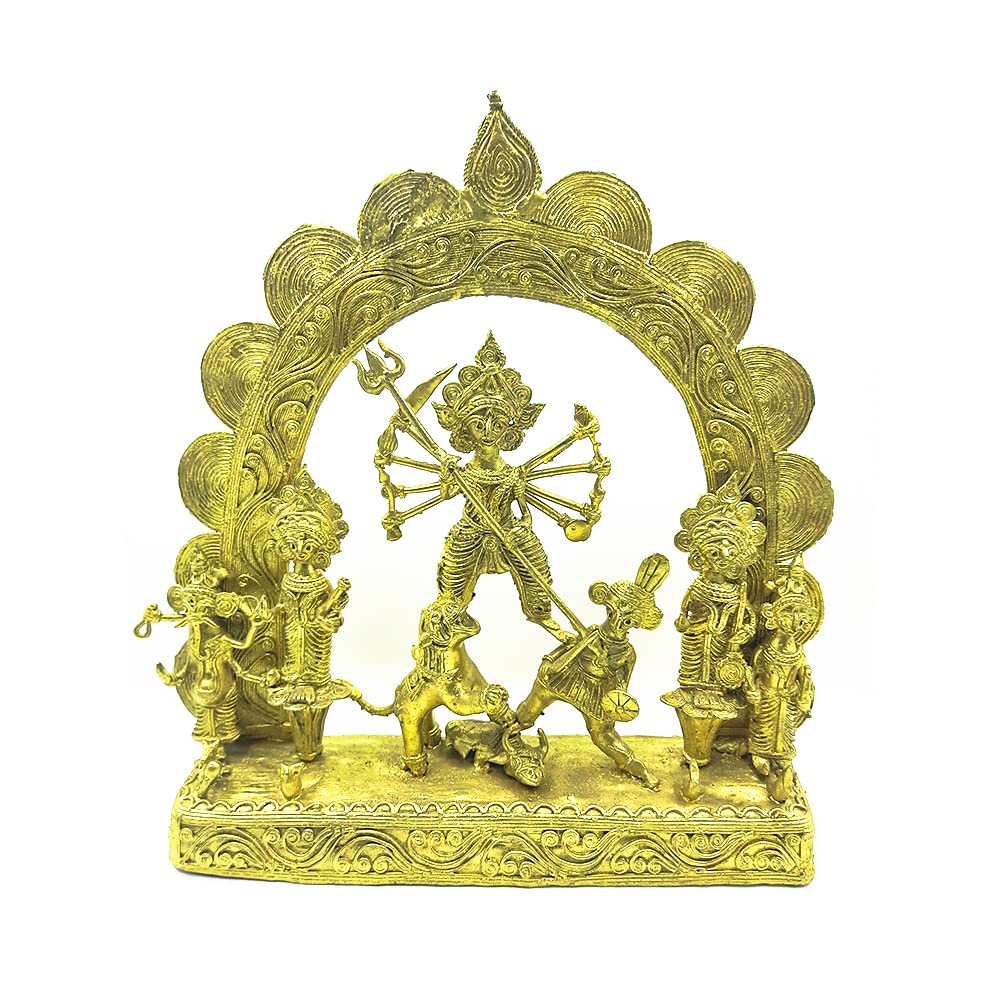 Buy payeliana® Handmade Handicrafts Brass Dokra MA Durga 27cm x 27cm ...