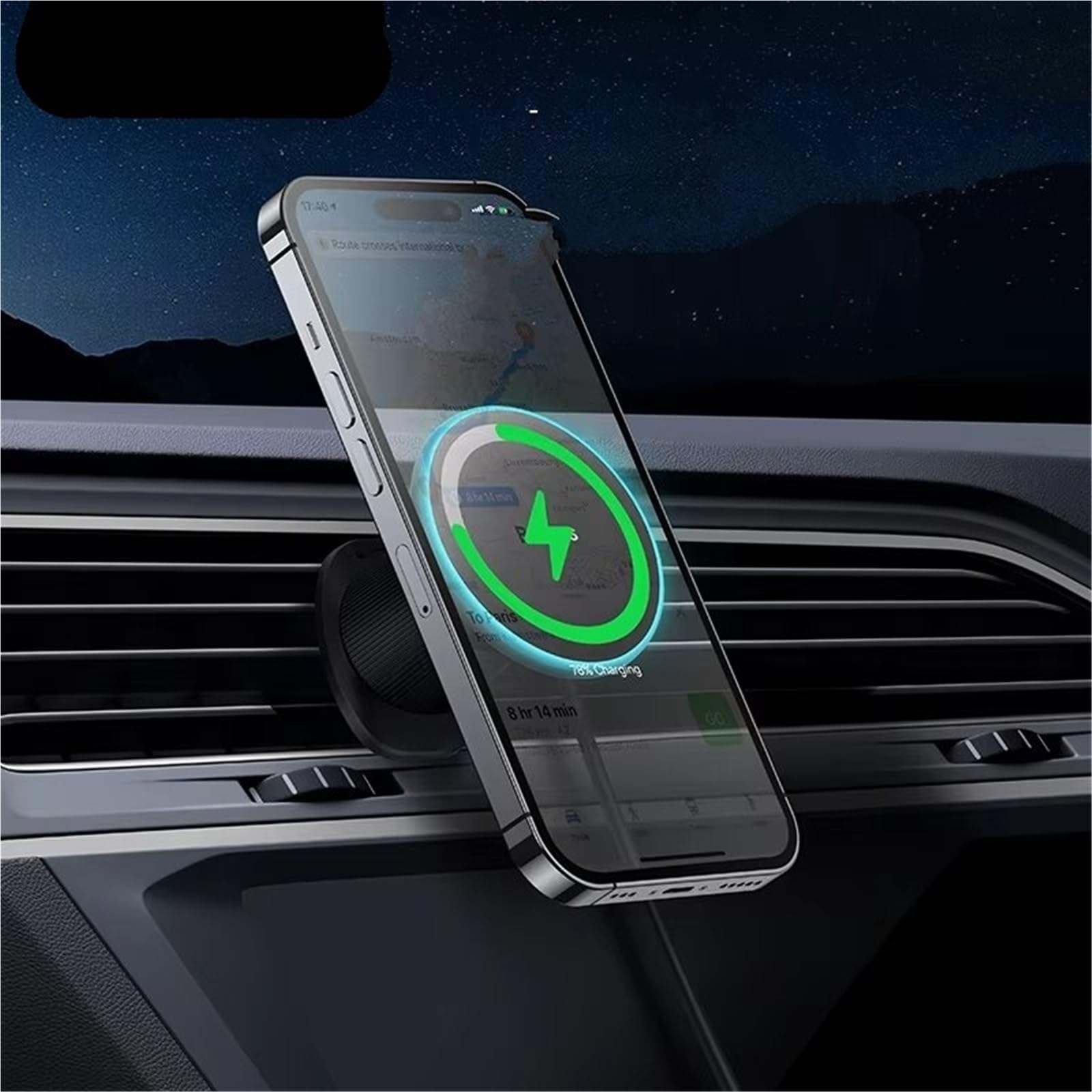 para iPhone 12 13 14 para Pro para MAX Soporte Magnético Cargador Inalámbrico Baseus Soporte Teléfono Cargador Inalámbrico Magnético 7,5 W Soporte Móvil Coche(Dual USB Charger)