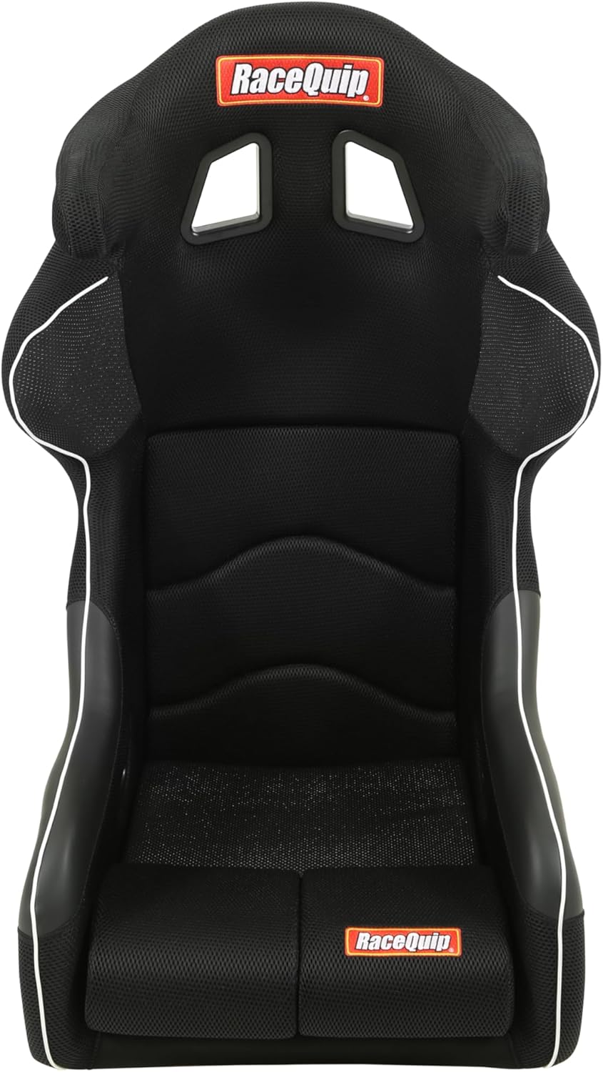 RaceQuip 96995599RQP Seat Non-Reclining FIA 16 in Harness Openings Fiberglass Black Fabric