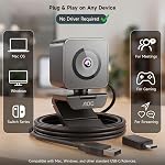 AOC 4K Webcam with Sony Sensor, 1080P 60FPS Streaming Camera with PDAF Autofocus, AI Noise-Canceling Mic & Privacy Cover, Web Camera for PC Desktop Laptop Video Conferencing Zoom Skype