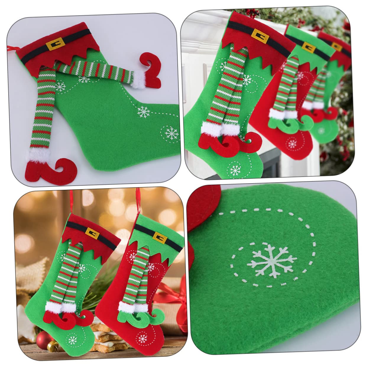 Ciieeo 8 STK Bein Weihnachtsstrumpf Weihnachtstüte mit Süßigkeiten Dekoration für Weihnachtsfeiern Weihnachtssocken Kinder weihnachtsdeko weihnachtsgeschenktüten Christbaumschmuck