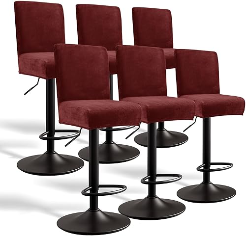 Miniatura 12 de Juego de 4 fundas de terciopelo para taburetes de bar, fundas elásticas suaves para taburetes de bar con respaldo, lavables, extraíbles, fundas