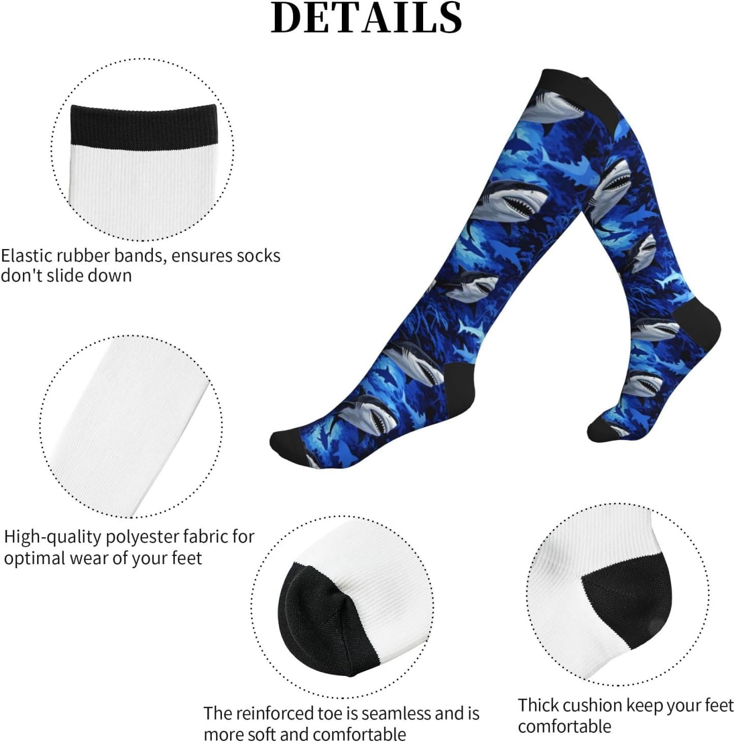 Compression Socks For Women & Men Circulation 15-20 Mmhg Knee High Best Support For Travel Running Athletic - Image 8