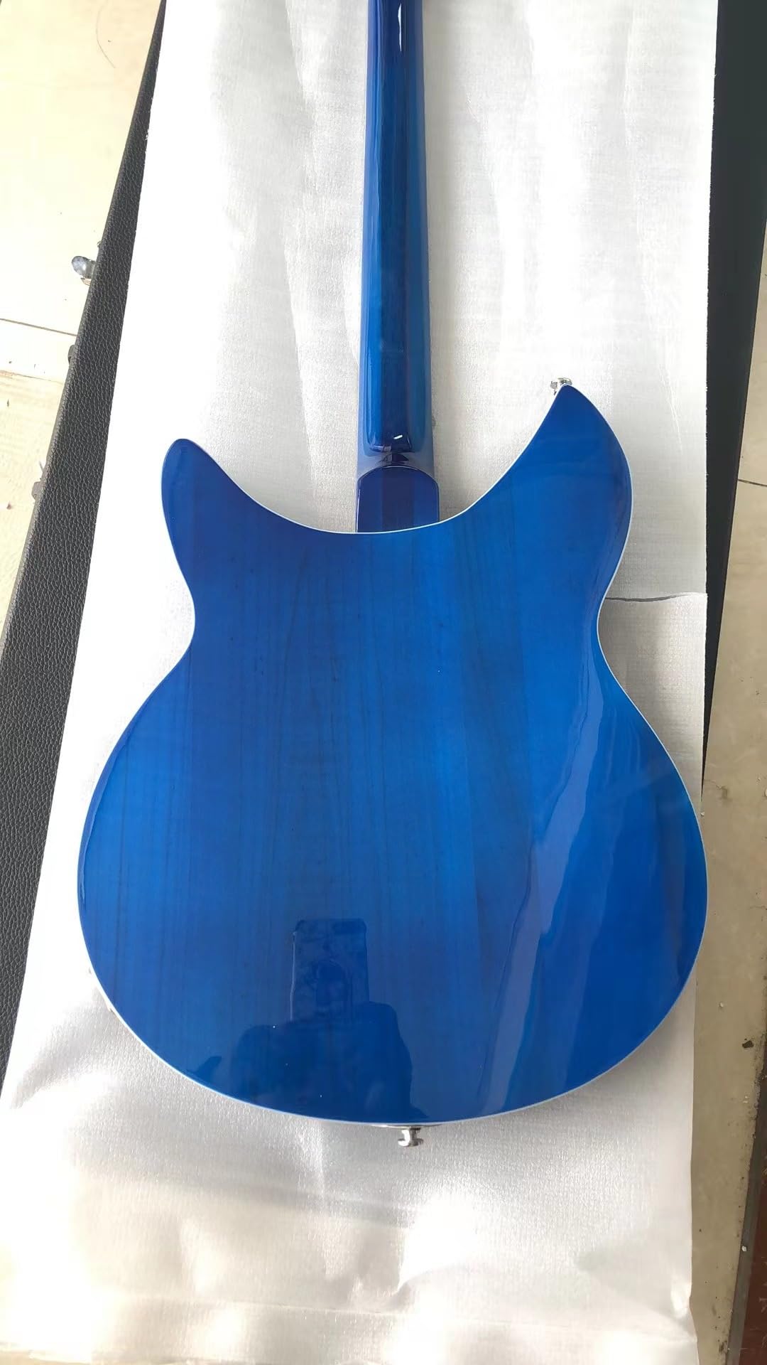Guitarra eléctrica Jazz de 12 cuerdas, cuerpo arce semihueco, herrajes cromados, acabado brillante, entrega gratuita