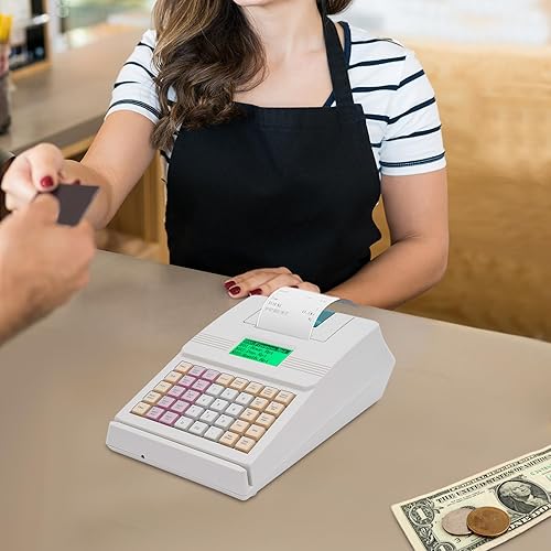 Miniatura 4 de Caja registradora electrónica, moderno sistema de gestión de efectivo de 40 llaves con impresora térmica, pantalla LED, caja registradora comercial