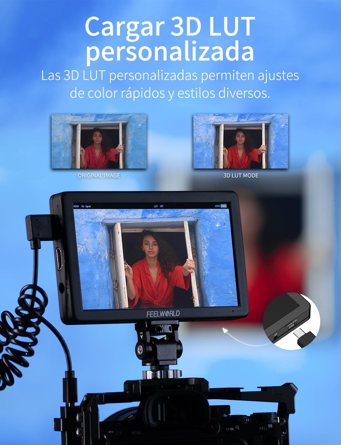 FEELWORLD T6 Monitor de Campo de 6 Pulgadas Carcasa de Aluminio con batería F550 2200mAh y Bolsa, Waveform LUT HDR 4K HDMI 1920x1080 IPS Ligero para Vloggers Fotógrafos Creadores de contenidos
