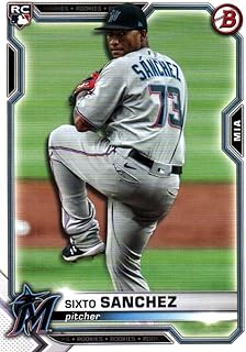 Sixto Sanchez 2021 Topps Bowman Rookie Baseball Card #13 (Miami Marlins) Free Shipping & Tracking