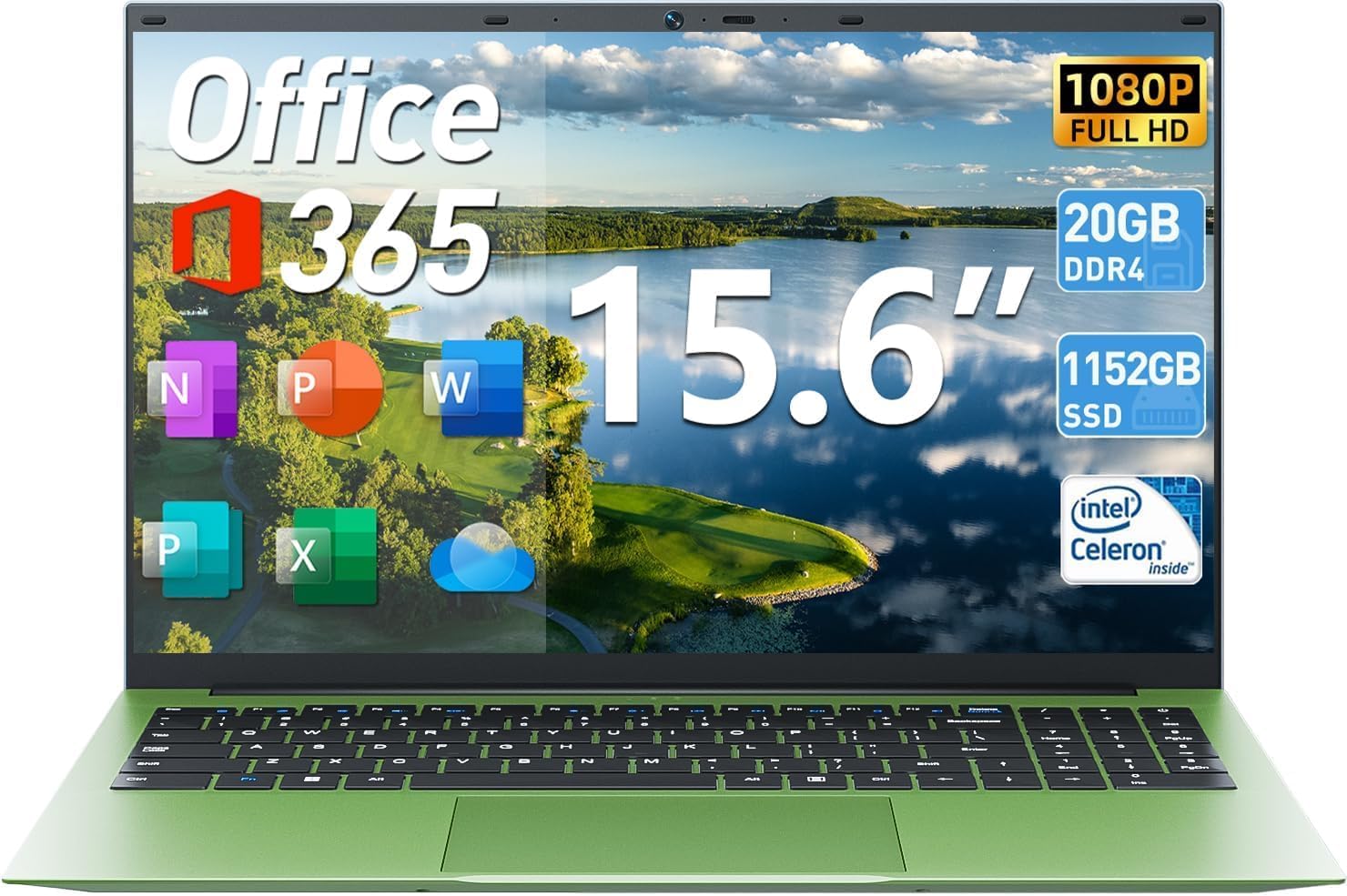 Naclud Laptop, 15.6 Inch Portable Laptop Computer with Celeron N5095 ...