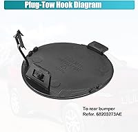 Vista 6 de X AUTOHAUX Cubierta de gancho de remolque de parachoques trasero para Jeep Cherokee 2014-2018 Tapa de gancho de remolque de parachoques trasero