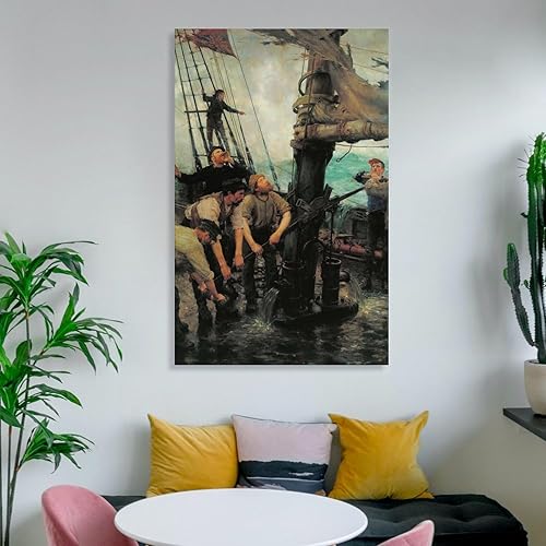 Miniatura 6 de All Hands to The Pumps by Henry Scott Tuke Wall Art Picture Painting Poster Canvas Print Posters Artworks Bedroom Living Room Decor