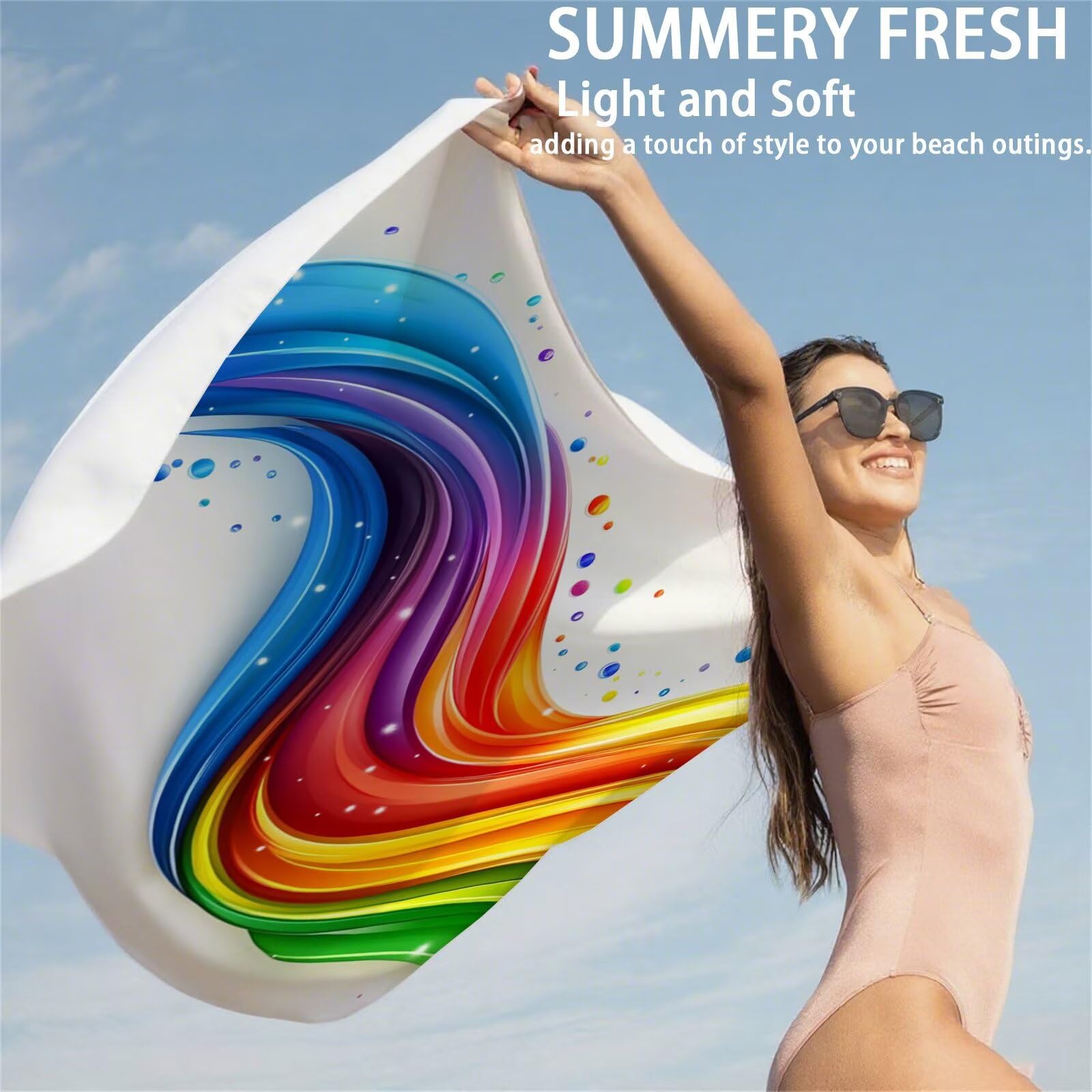 OC-596 ręcznik plażowy, kolorowy, z mikrofibry, w paski, rozmiar XXL, 220 x 100 cm, 2 sztuki, nie zawiera piasku, super chłonny ręcznik sportowy, ręcznik do pływania, na podróż, urlop, do leżenia
