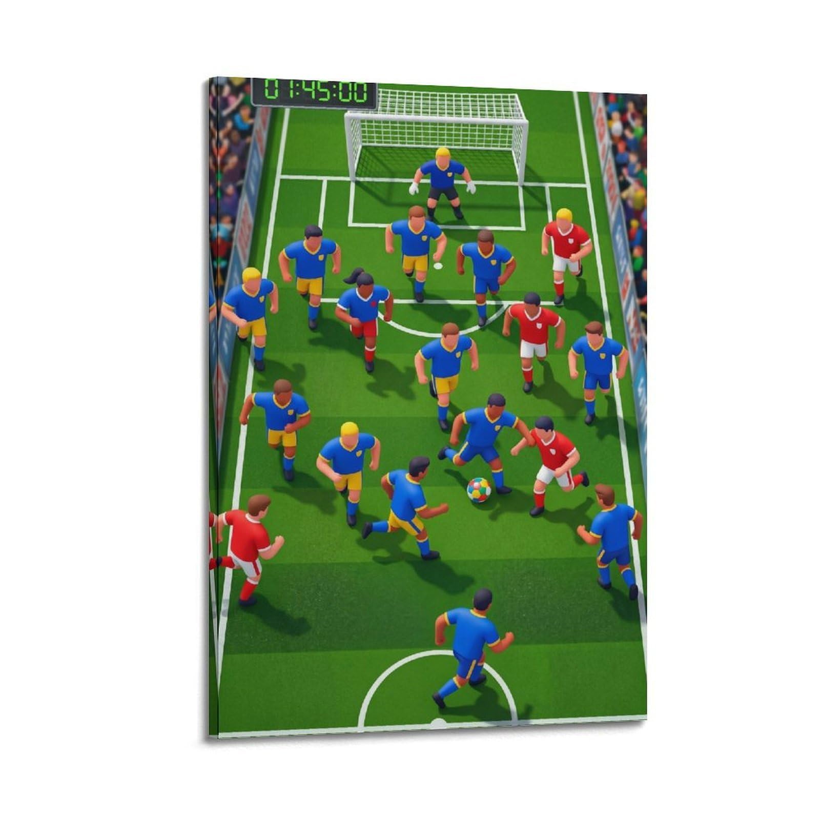 OLYHTR Soccer Match Poster Modern Decorative Canvas Prints - Ideal Wall Art for Family, Man Cave, Game Room, Boys & Girls Bedroom 24x36inch(60x90cm)