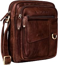 STILORD 'Ryan' Leather Shoulder Bag for Men | Small Vintage Bag for iPad 9.7 Inch | Genuine Leather Shoulder Bag, Porto - Cognac, Messenger Bag