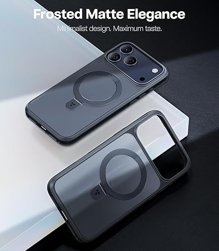 Vista 75 de TORRAS Funda Ostand ultra magnética para iPhone 15 Pro [compatible con MagSafe] [soporte resistente y soporte de anillo] grado mil, a prueba