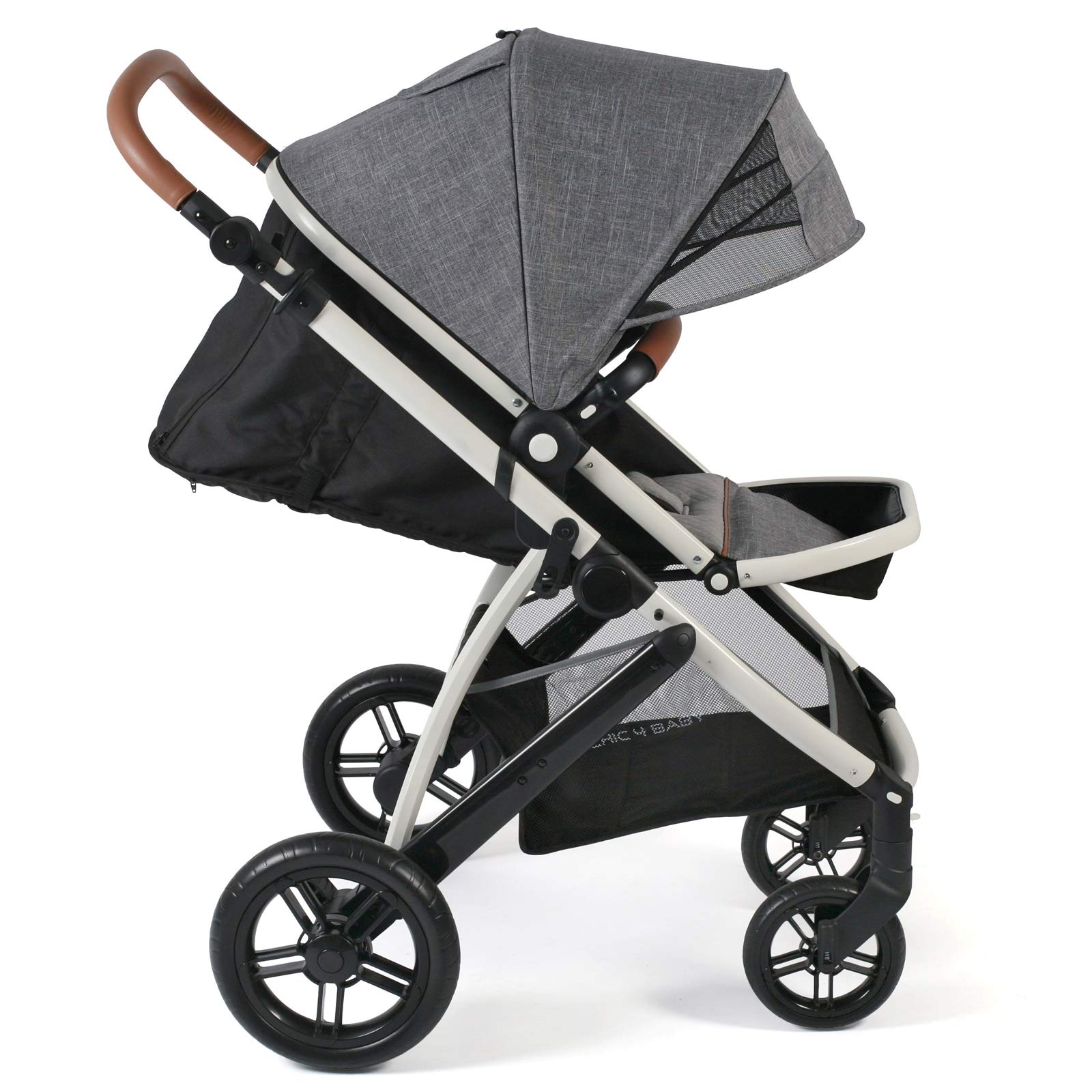 CHIC 4 BABY 177 21 - Passeggino combinato Torre, set con navicella, seggiolino sportivo e adattatore Maxi-Cosi, grigio
