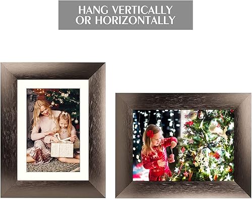 Miniatura 4 de Golden State Art, Marcos de aluminio con paspartú marfil para fotos, soporte de caballete, pestañas giratorias, vidrio real, exhibición de mesa