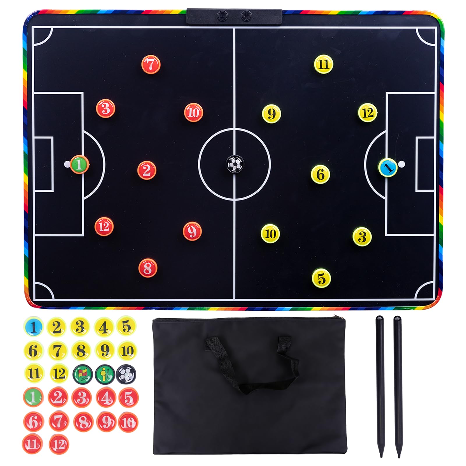 20 inch LCD Soccer Coaching Board,Magnetic Electronic Soccer Coaching Board,LCD Soccer Strategy Board with Stylus Pen,Soccer Board Tactic Board, Training Equipment