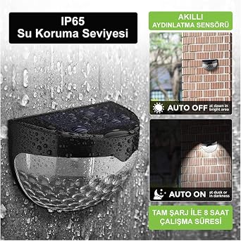 Greentech Solar Powered Wall and Fence LED Lighting 4 Pieces/GT-SL23 [Energy Class A+++]