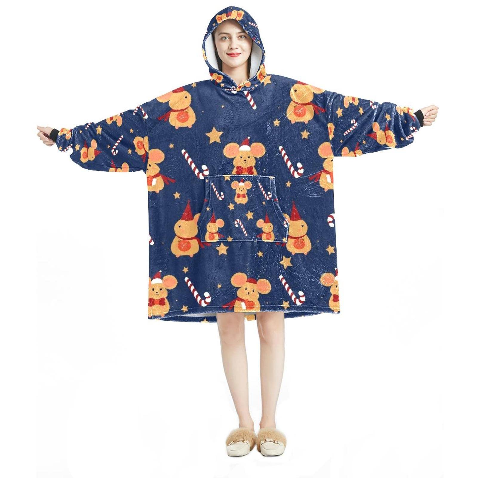 Sweat à capuche surdimensionné contre le froid hivernal à la maison pour adulte