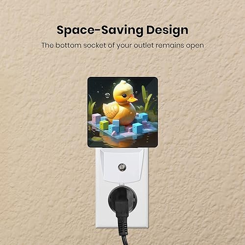 Miniatura 4 de Luces nocturnas de animales de pato para niños y niñas, enchufables a la pared, sensor inteligente, impresa, luz nocturna LED, lámpara enchufable