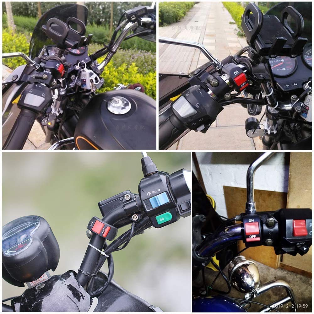 Greluma 1 Pezzo Moto Manubrio Interruttore a levetta On Off Interruttore a pulsante Bicicletta Moto Tuning Part per U5 U7 U2 LED Faro Scooter Electrombile