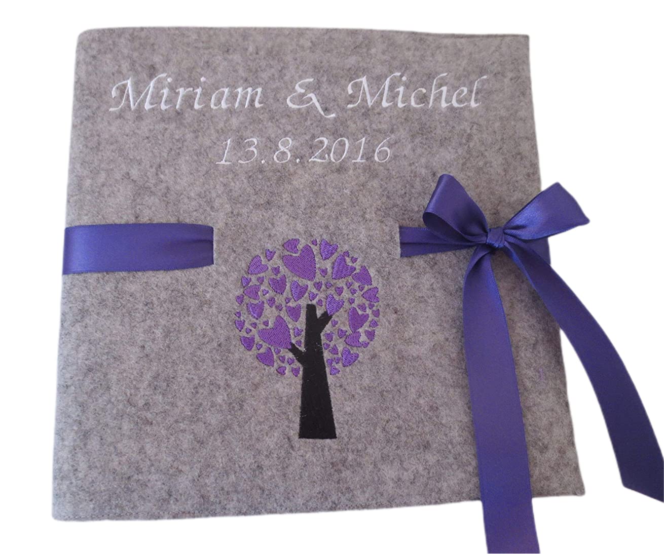 Fotoalbum Album Hochzeitsalbum Hochzeit Gästebuch Hochzeitsreise Geschenk Wollfilz Filz 26 cm x 25 cm