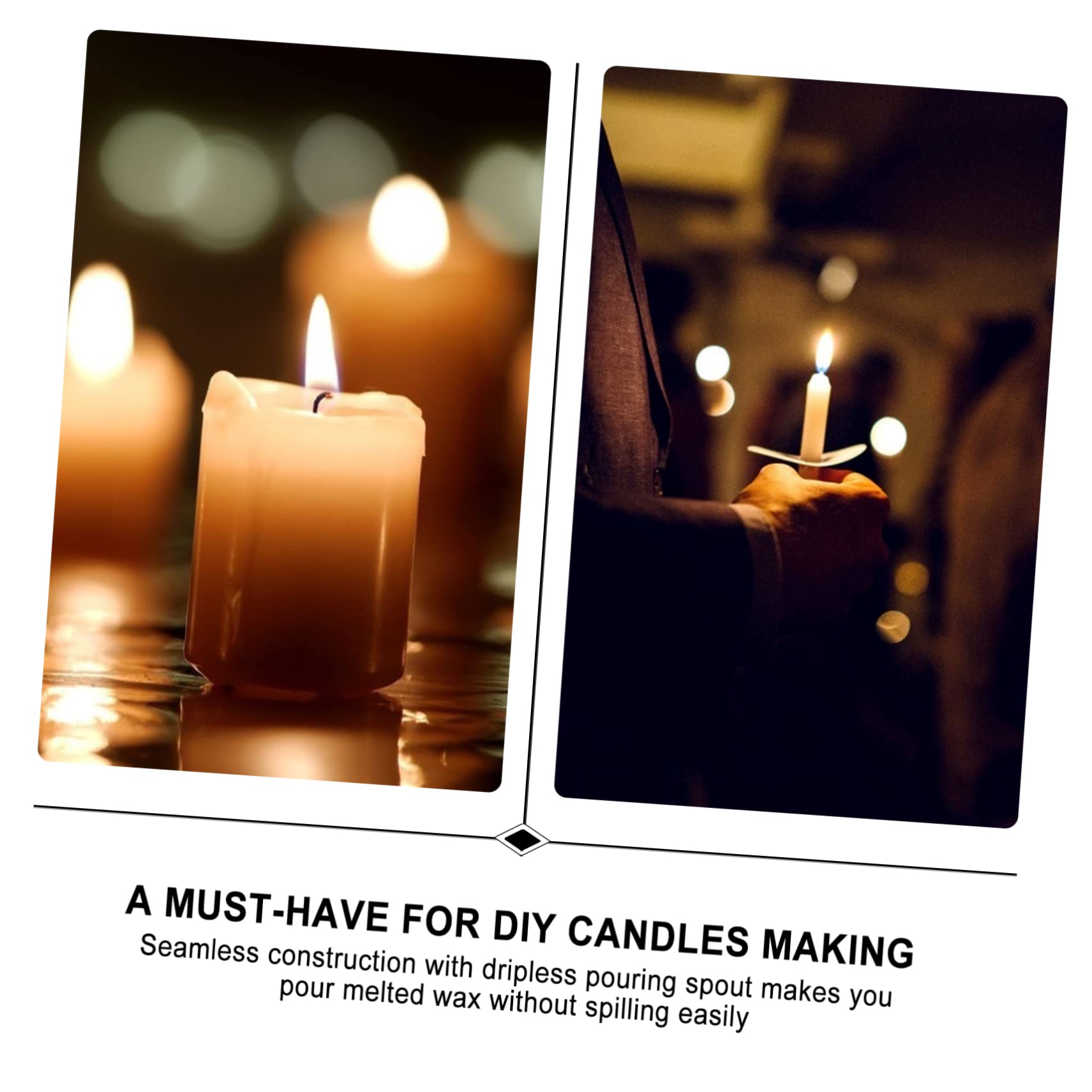 Angoily Olla para Derretir Velas y Cera 1,2 Litros Negra Resistente Alta Temperatura para Fabricación de Velas Manualidades Bricolaje Uso Doméstico