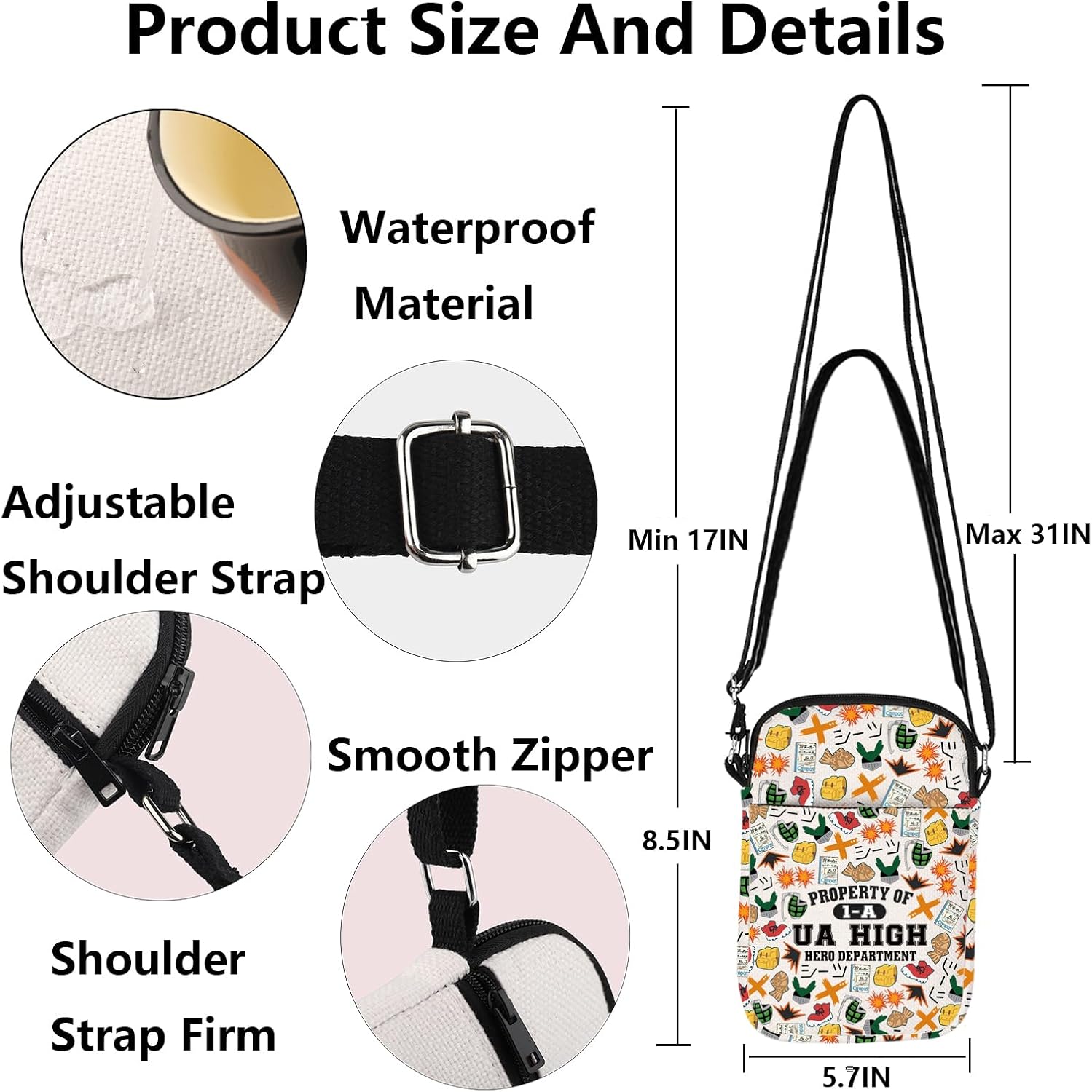 G2TUP Anime Lover Crossbody Bag Anime Character Gifts Anime Shoulder Bag Manga Gift - Image 4