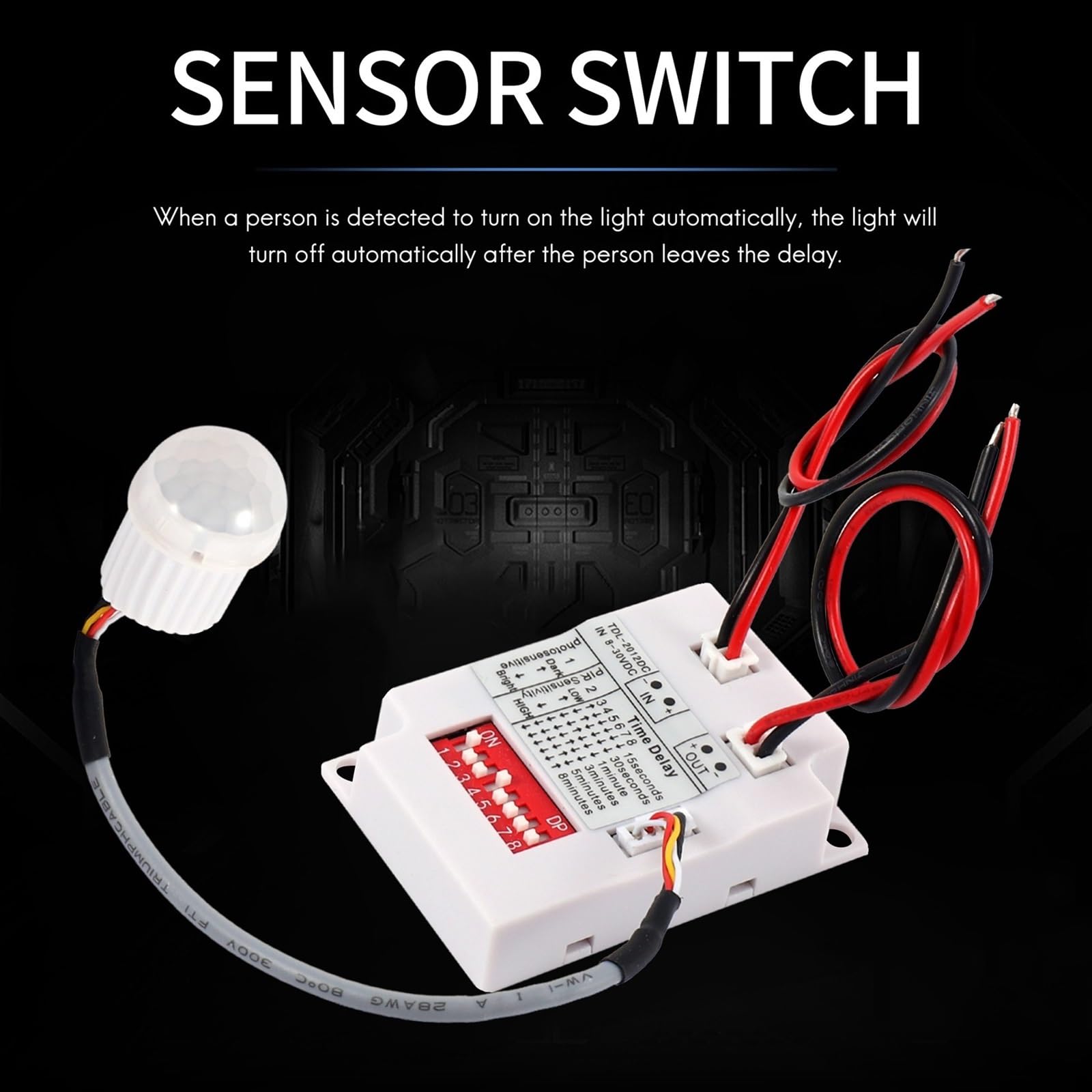 12 V 24 V PIR czujnik ruchu przełącznik podczerwieni indukcja ludzka indukcyjna opóźnienie czasowe przełącznik korytarza światło LED przełącznik czasowy przełącznik czasowy