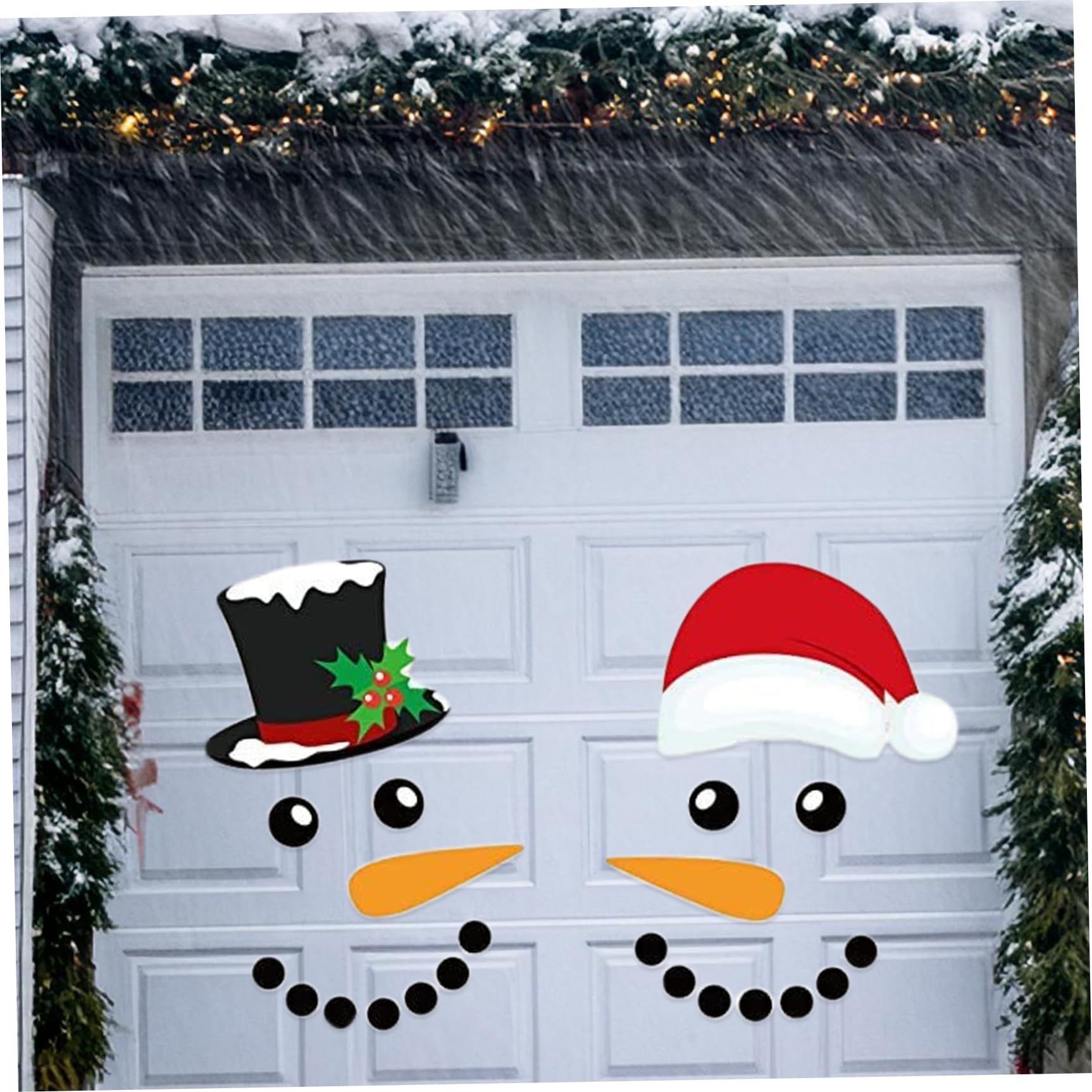 Imanes para puertas de garaje navideños reflectantes muñeco de nieve decoración reutilizable DIY