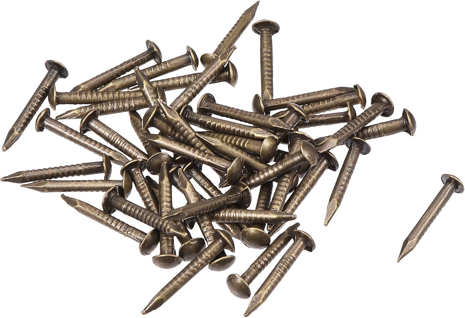 uxcell Small Tiny Brass Nails 1.2x10mm for DIY Wooden Hardware Accessories 50pcs