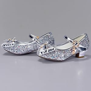 Scarpe Principessa Glitterate Per Bambina - Scarpe Cosplay Con Paillettes Per Feste E Cerimonie - Foto 4