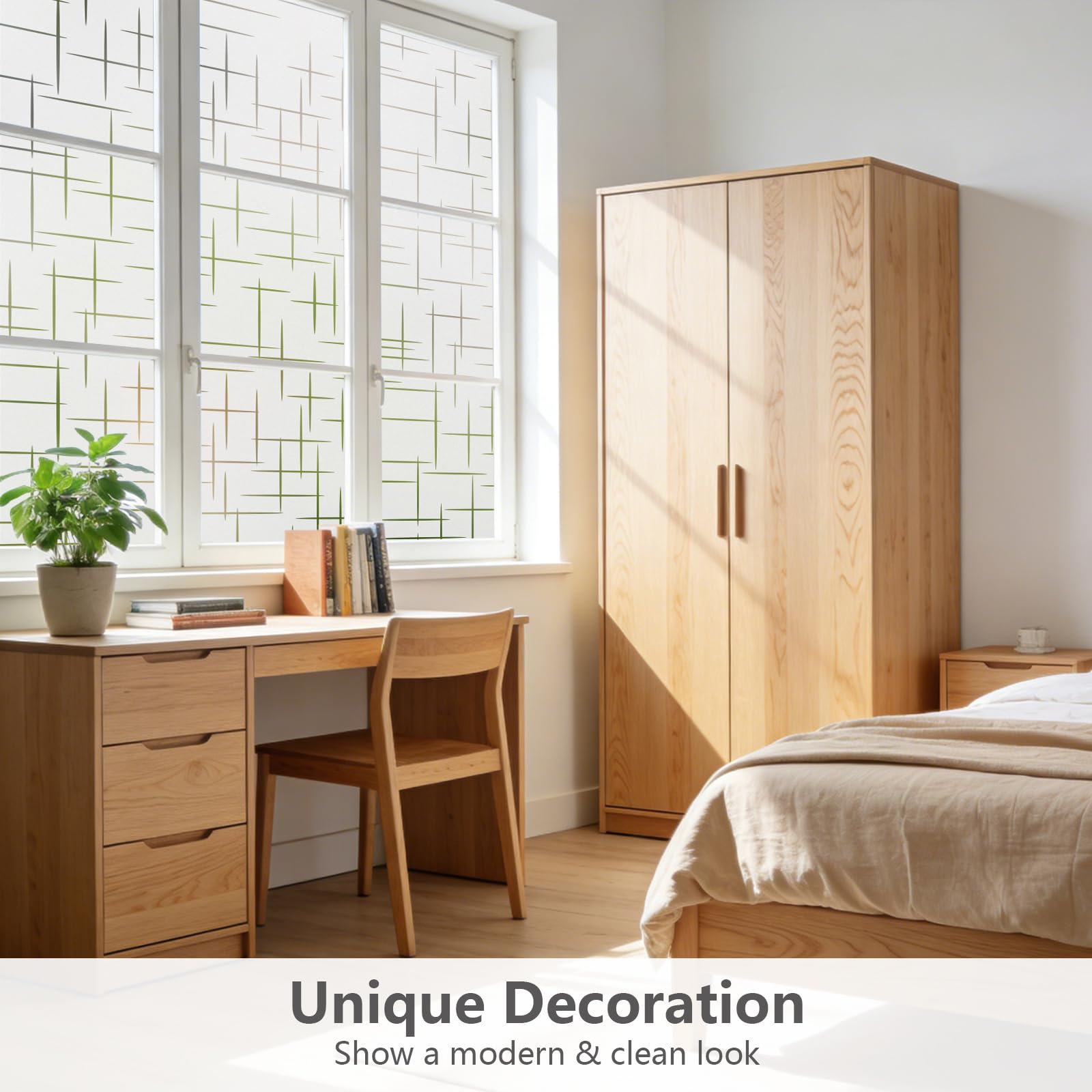 NINETREX Film électrostatique dépoli pour fenêtre - Non adhésif - Amovible - Pour la maison et le bureau - Motif croix, 75 x 200 cm