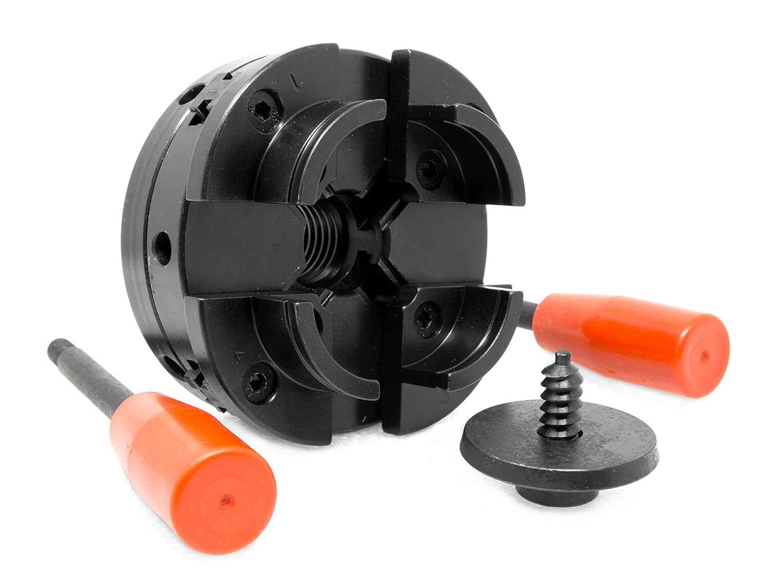 JACKSON SAFETY Lightweight MAXVIEW Premium Face Shield with 370 Speed Dial Ratcheting Headgear – Anti Fog Coating & WEN LA4444 4-Inch 4-Jaw Self-Centering Chuck Set with 1-Inch x 8TPI Thread