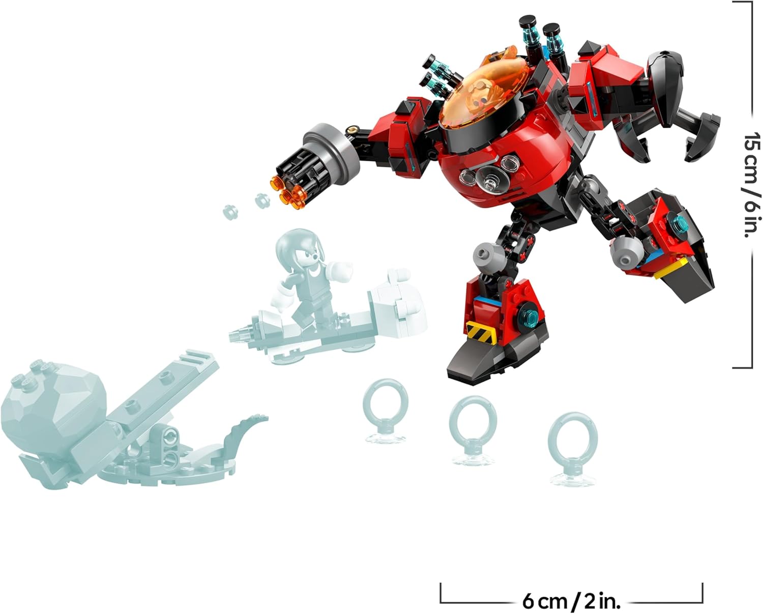 LEGO Sonic the Hedgehog Knuckles vs. Dr. Eggman Egg Crusher Mech Toy - Building Set incl. 2 Minifigures - Lego - Immagine 7