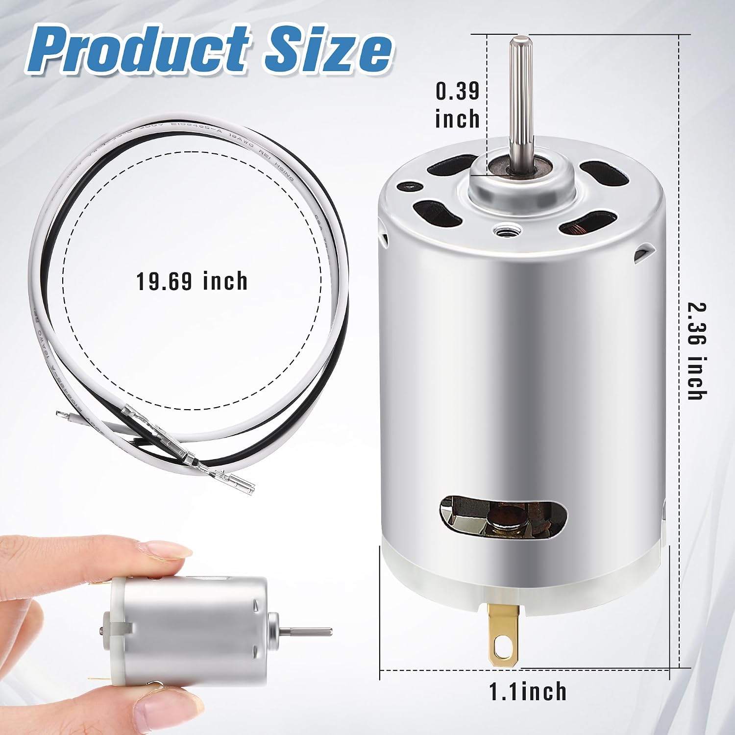 Saillong 12V DC Fan Motor with Wires Compatible with Ventline BVD0218-00, RV Vent Motor Compatible with Ventline Ventadome Lids and Accessories, Round Shaft for RV Bathroom Exhaust Fan Accessories