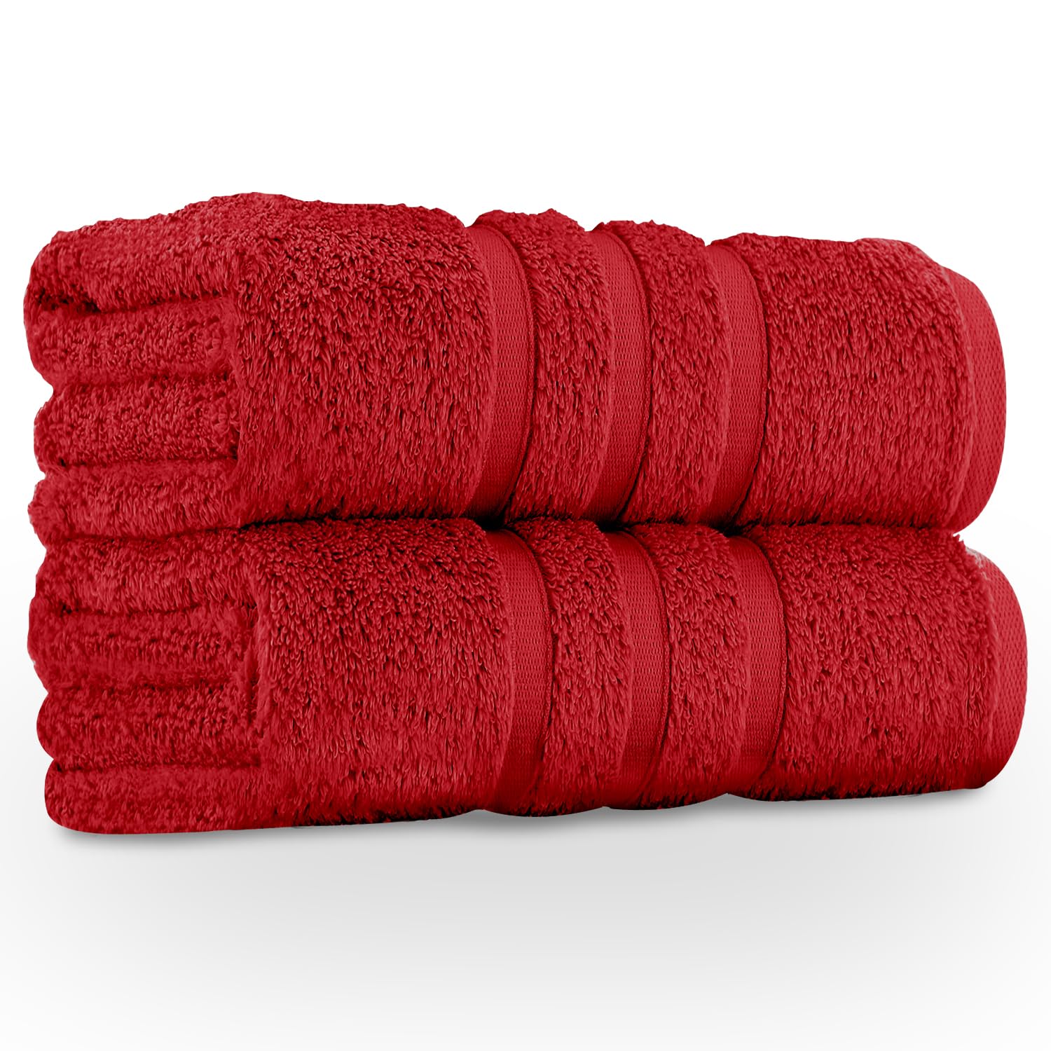 GC GAVENO CAVAILIA 550 GSM Jumbo Bath Sheets Towels Large 2Pk | Quick Dry & Highly Absorbent Extra Large Bath Sheets Cotton Towels Set | Hotel Quality Towel Super Jumbo Bath Sheet (100x180 Cm), Red โ image 1
