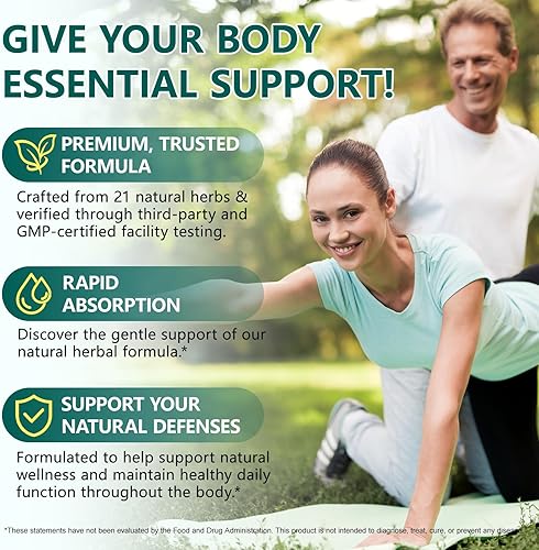 Miniatura 3 de Suplementos de drenaje linfático, mezcla de hierbas de 4275 mg para la salud inmune y fluida para hombres y mujeres, con diente de león, raíz de