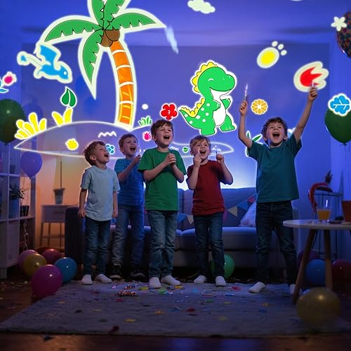 Miniatura 2 de Luz nocturna para niños, proyector de luces nocturnas de dinosaurio, temporizador regulable, proyector de estrellas, luces oceánicas de 360 para