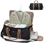 2 en 1 Sac à bandoulière convertible pour femmes, Sacs à vêtements pour les voyages, Sac à volant élégant avec bandoulier et compartiment de chaussures (Creamy-White)